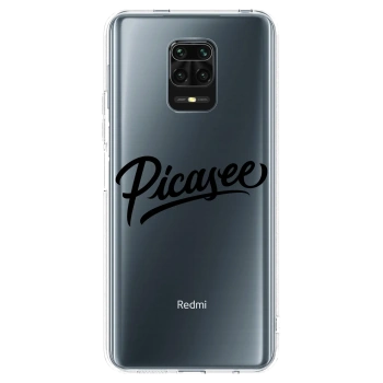 Picasee silikonowe przeźroczyste etui na Xiaomi Redmi Note 9 Pro - Picasee - old logo - black