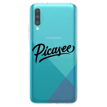 Picasee silikonowe przeźroczyste etui na Samsung Galaxy A30s A307F - Picasee - old logo - black
