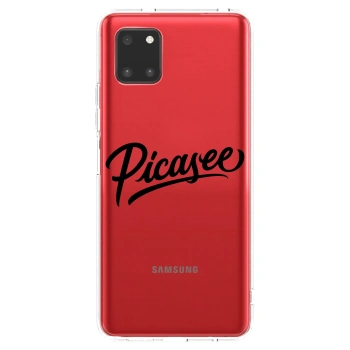 Picasee silikonowe przeźroczyste etui na Samsung Galaxy Note 10 Lite N770F - Picasee - old logo - black