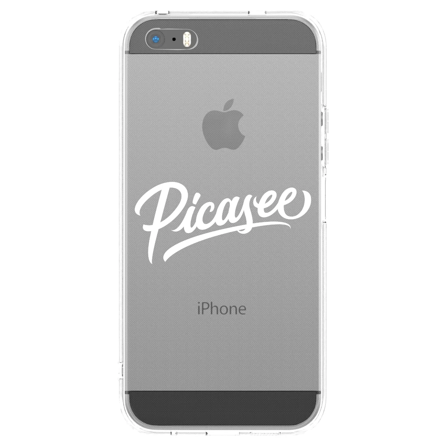 Picasee silikonowe przeźroczyste etui na Apple iPhone 5/5S/SE - Picasee - old logo - white