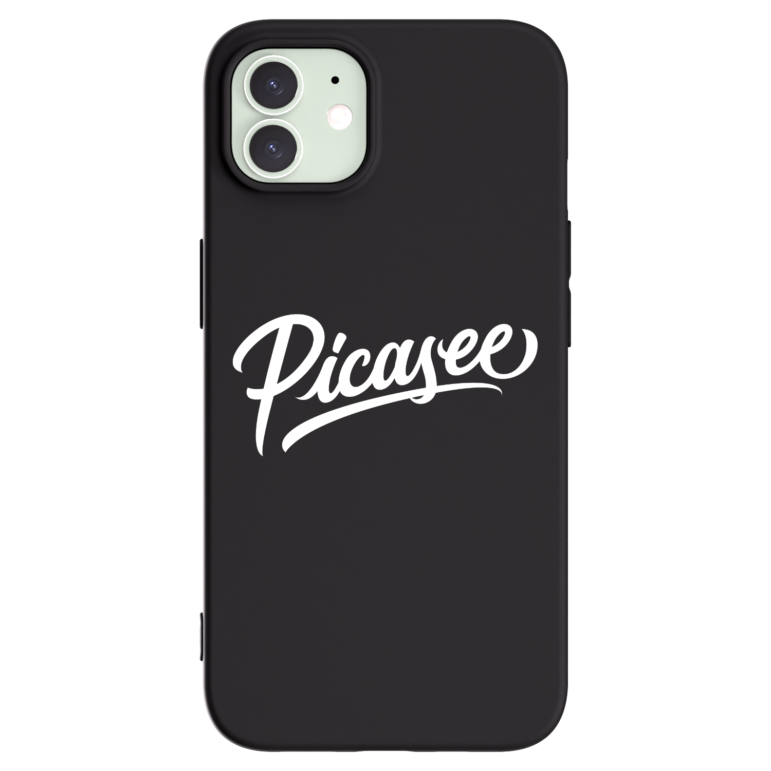 Picasee silikonowe czarne etui na Apple iPhone 12 Pro - Picasee - old logo - white