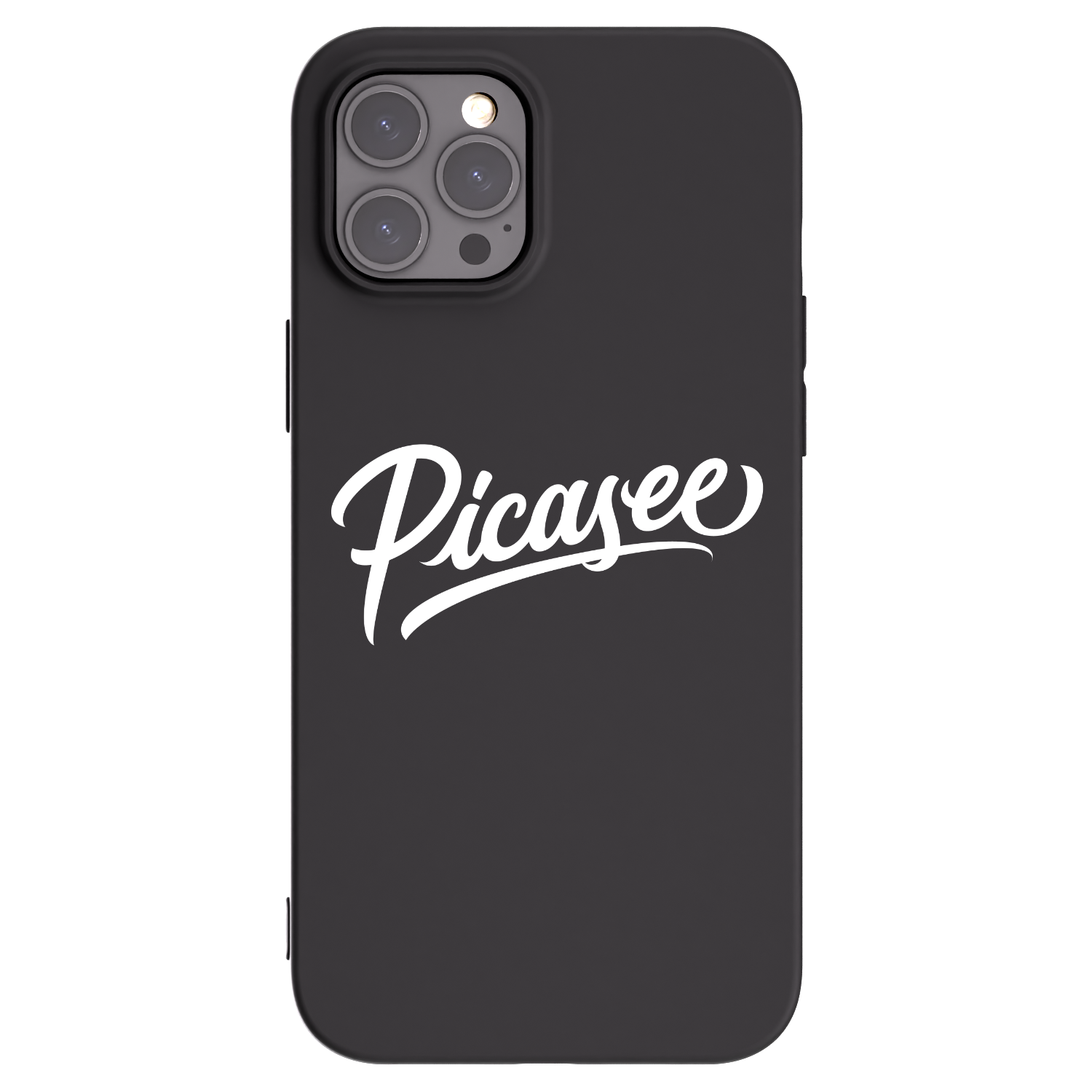 Picasee silikonowe czarne etui na Apple iPhone 12 Pro Max - Picasee - old logo - white