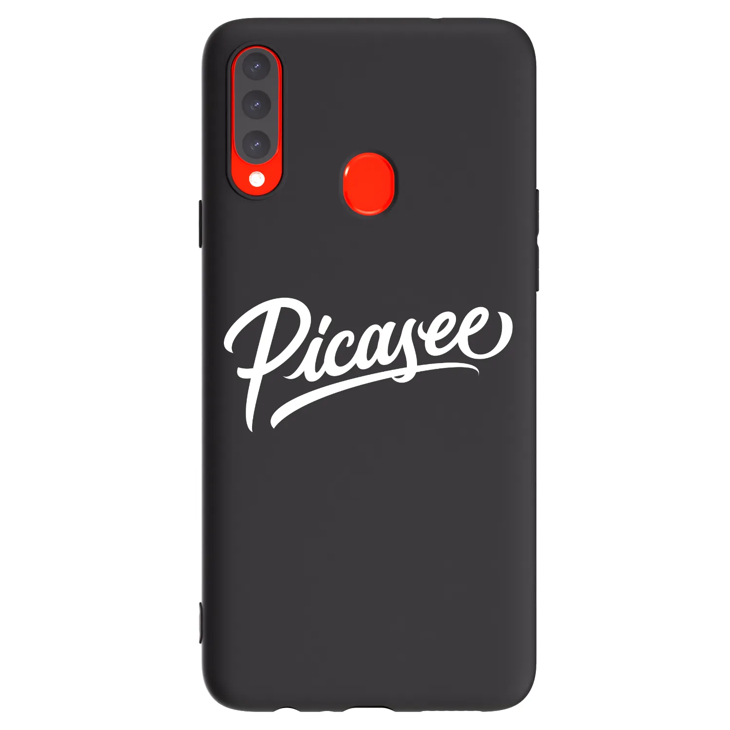 Picasee silikonowe czarne etui na Samsung Galaxy A20s - Picasee - old logo - white