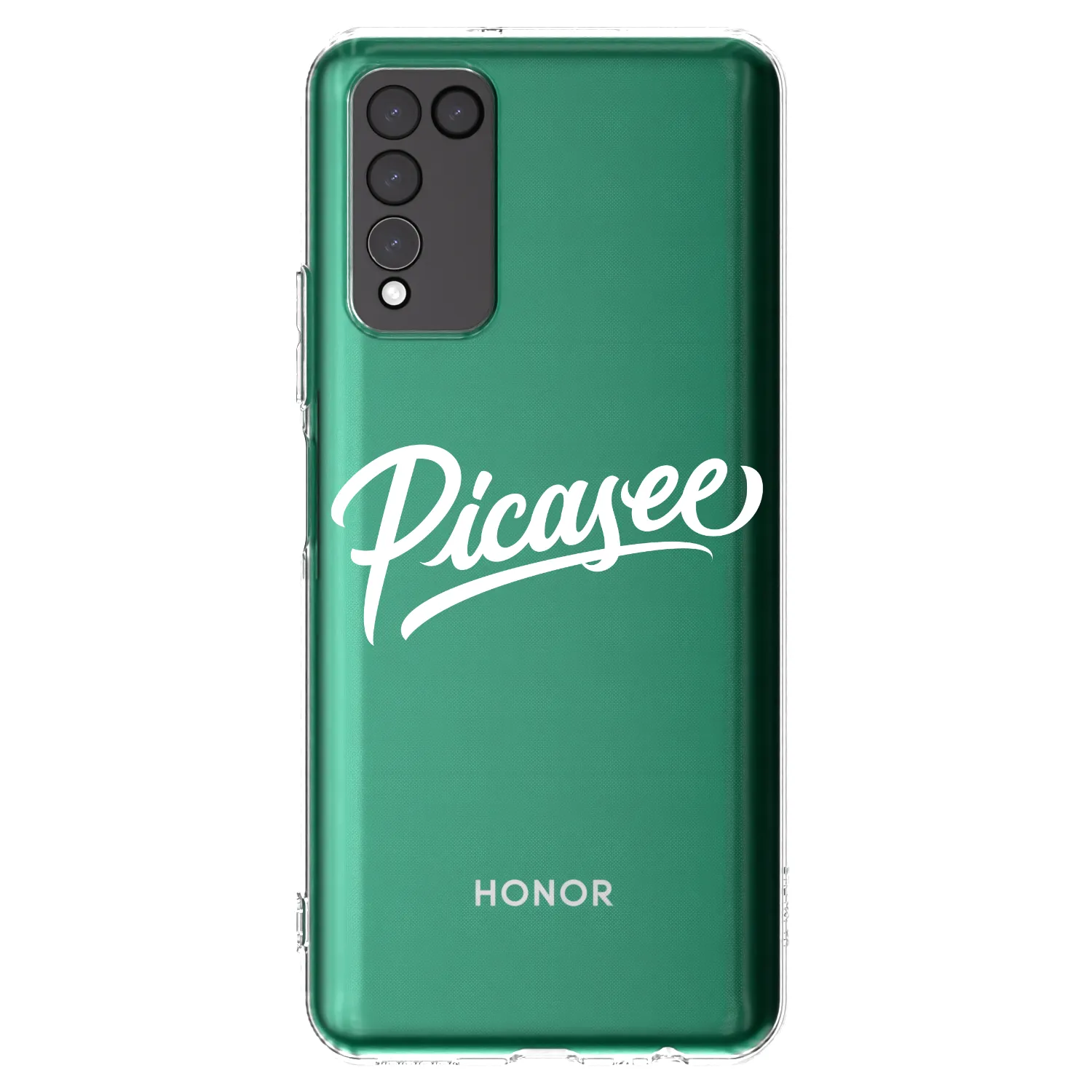 Picasee silikonowe przeźroczyste etui na Honor 10X Lite - Picasee - old logo - white