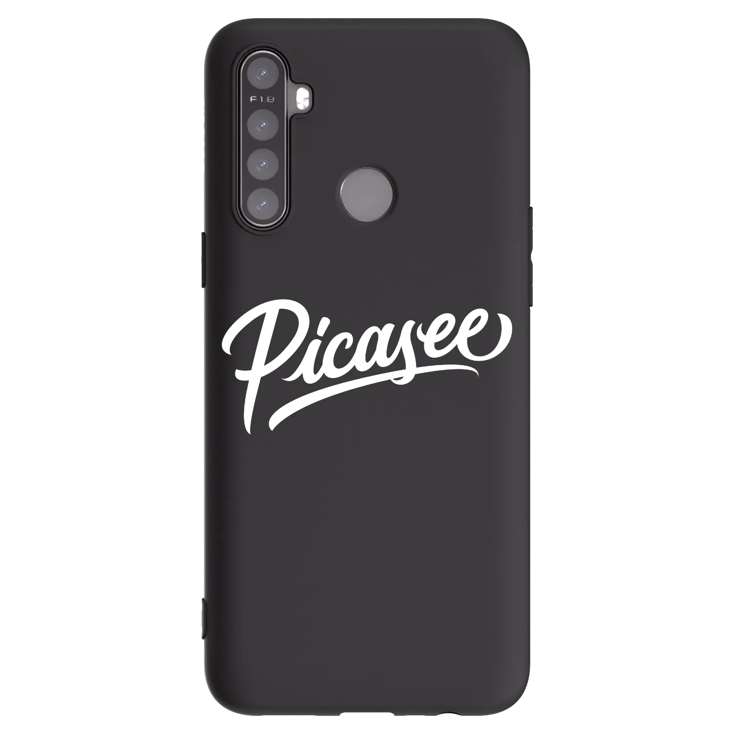 Picasee silikonowe czarne etui na Realme 5 - Picasee - old logo - white