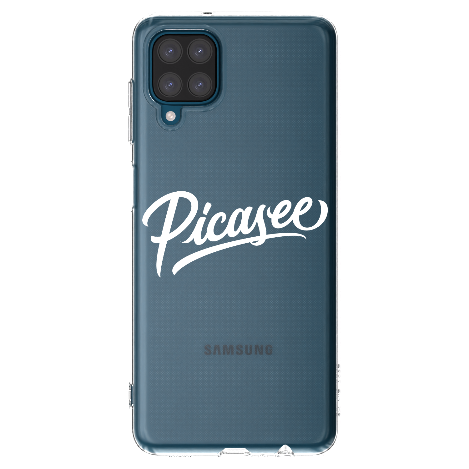 Picasee silikonowe przeźroczyste etui na Samsung Galaxy A12 A125F - Picasee - old logo - white