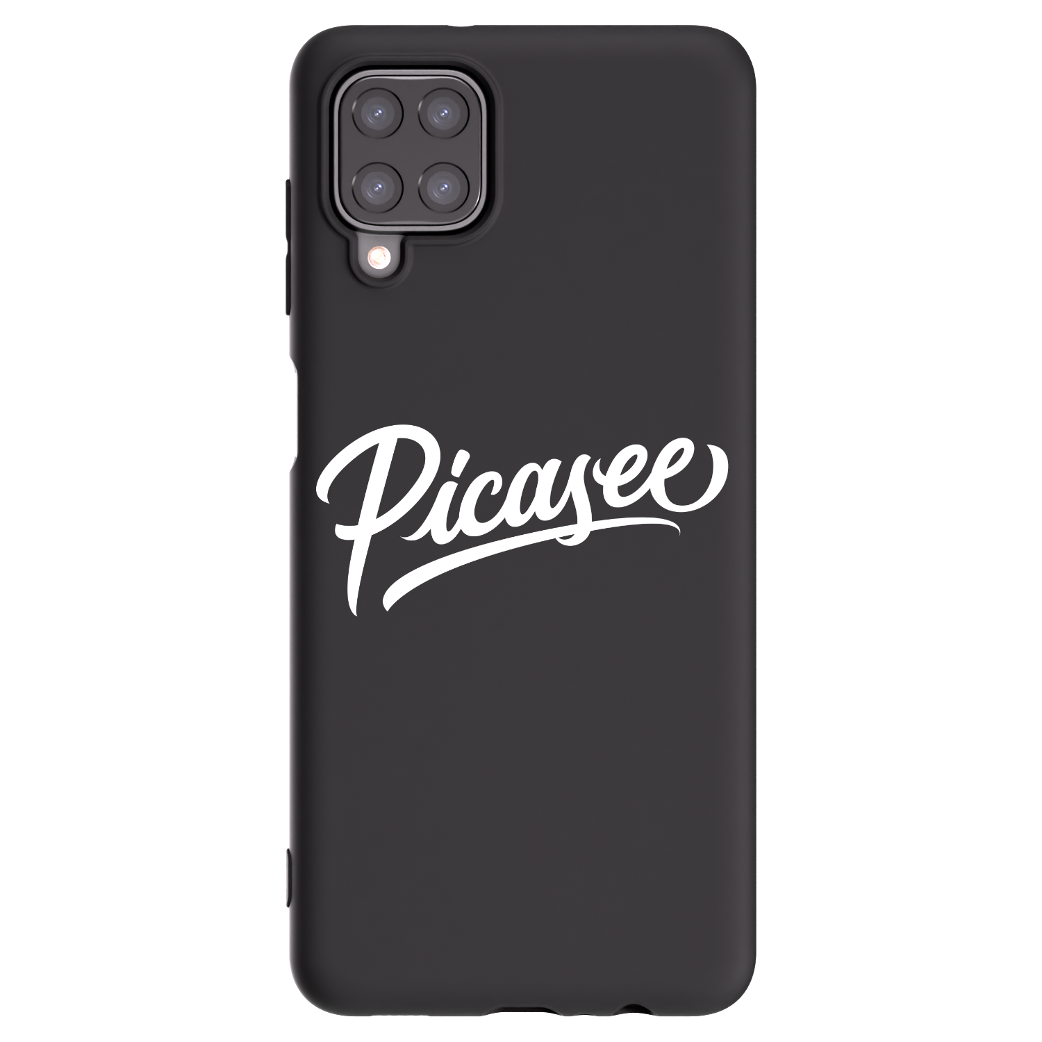 Picasee silikonowe czarne etui na Samsung Galaxy A12 A125F - Picasee - old logo - white