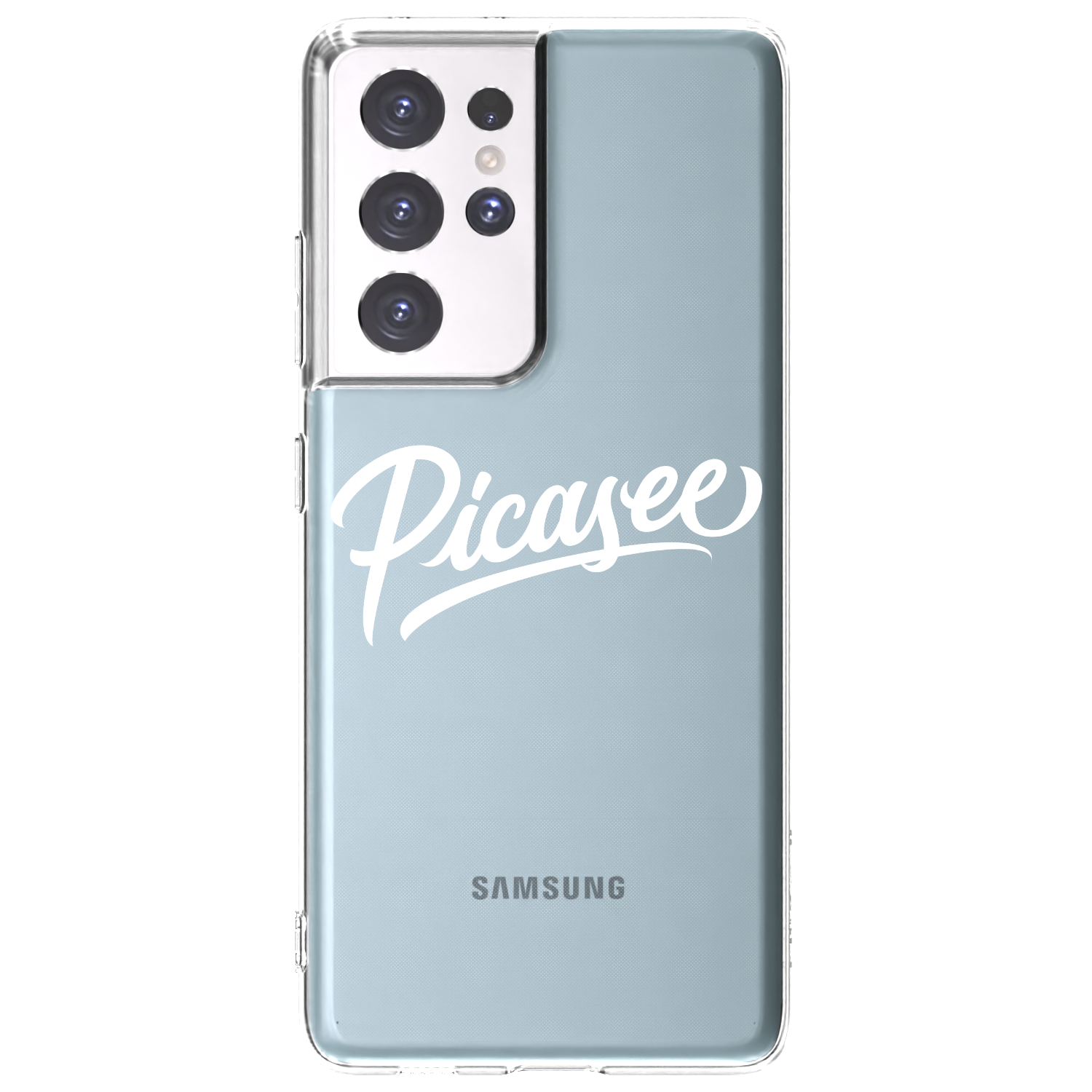 Picasee silikonowe przeźroczyste etui na Samsung Galaxy S21 Ultra 5G G998B - Picasee - old logo - white