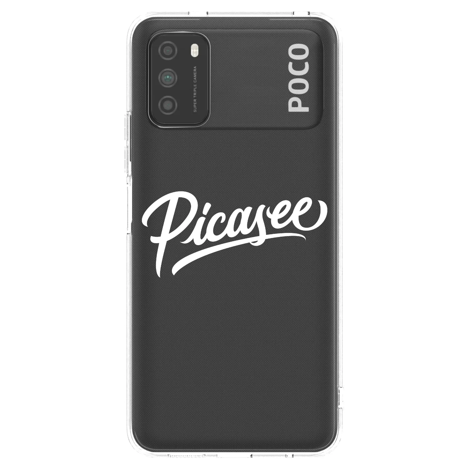 Picasee silikonowe przeźroczyste etui na Xiaomi Poco M3 - Picasee - old logo - white