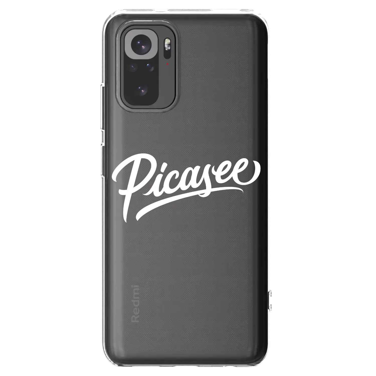 Picasee silikonowe przeźroczyste etui na Xiaomi Redmi Note 10 - Picasee - old logo - white