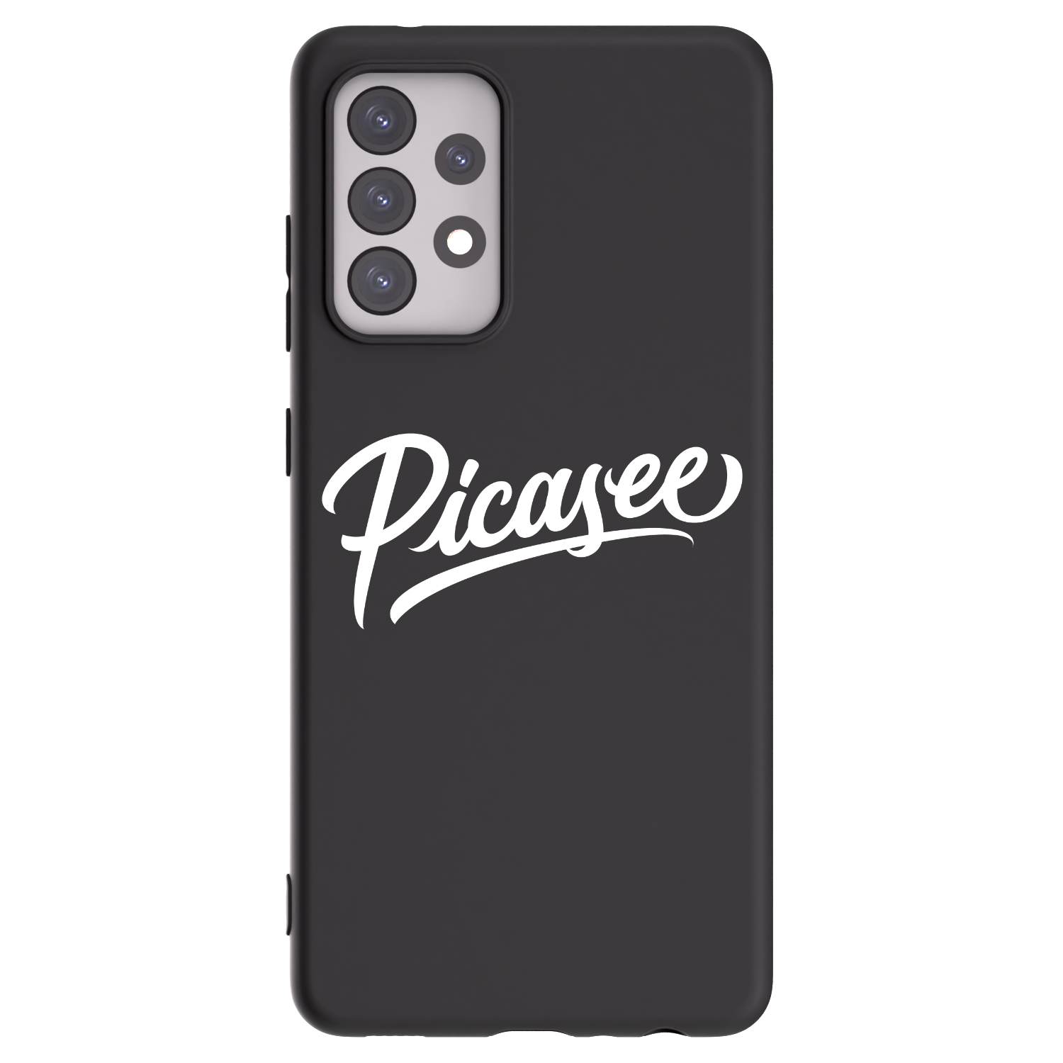Picasee silikonowe czarne etui na Samsung Galaxy A52 5G A525F - Picasee - old logo - white