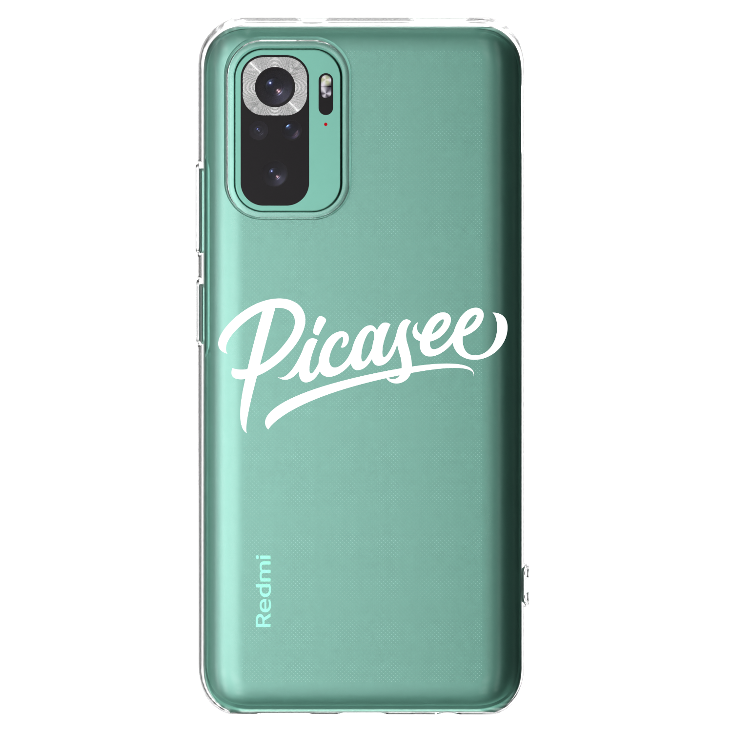 Picasee silikonowe przeźroczyste etui na Xiaomi Redmi Note 10 Pro - Picasee - old logo - white