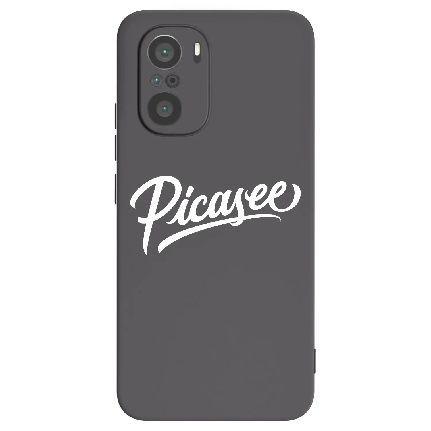 Picasee silikonowe czarne etui na Xiaomi Poco F3 - Picasee - old logo - white