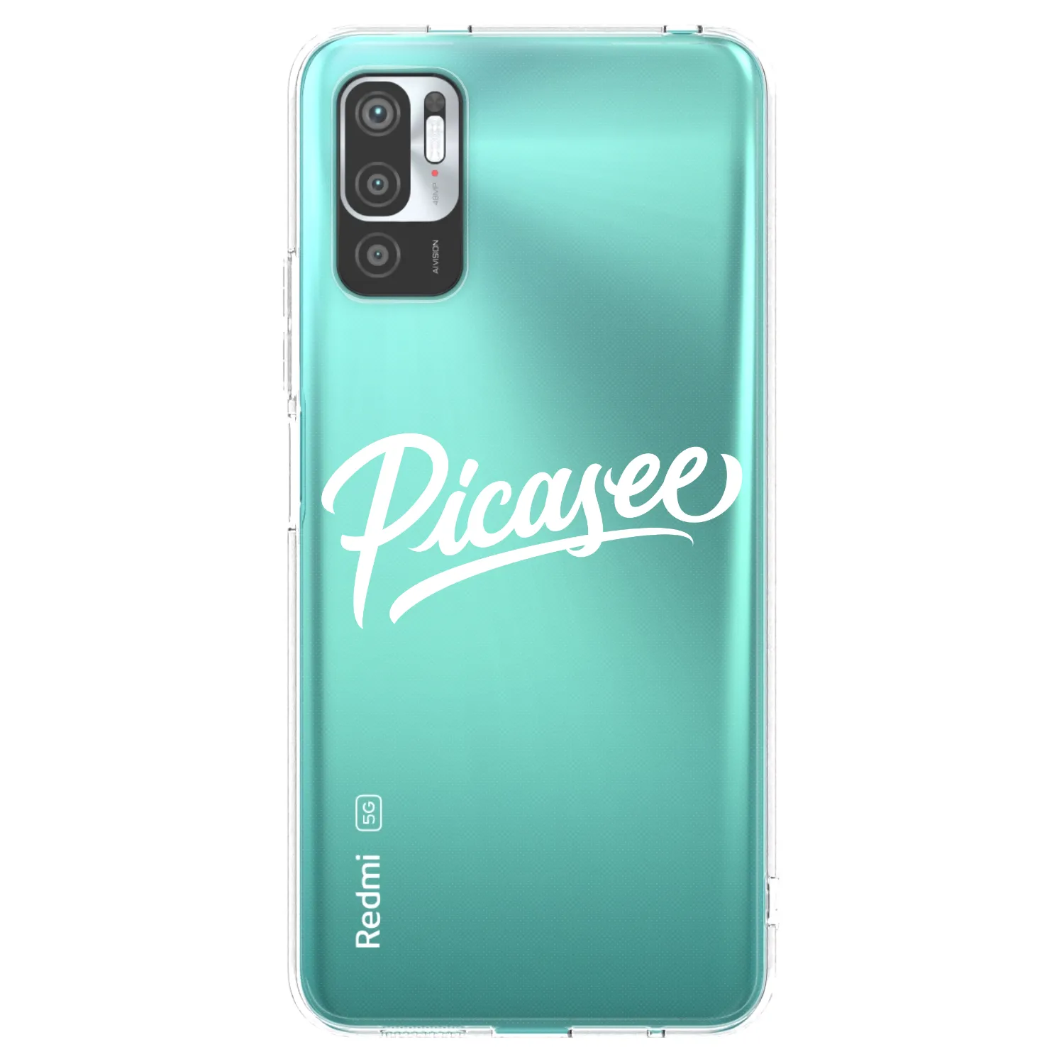 Picasee silikonowe przeźroczyste etui na Xiaomi Redmi Note 10 5G - Picasee - old logo - white