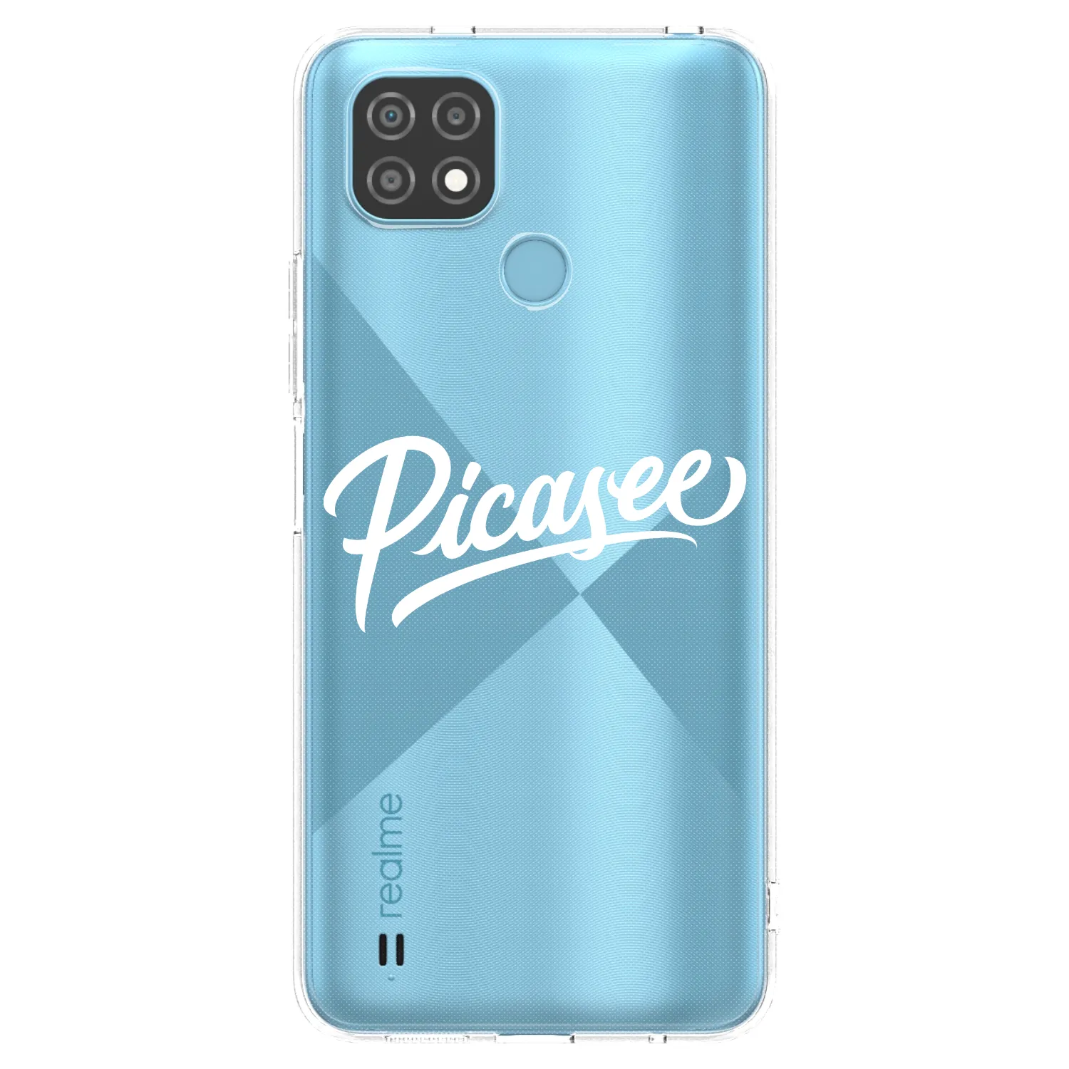 Picasee silikonowe przeźroczyste etui na Realme C21 - Picasee - old logo - white