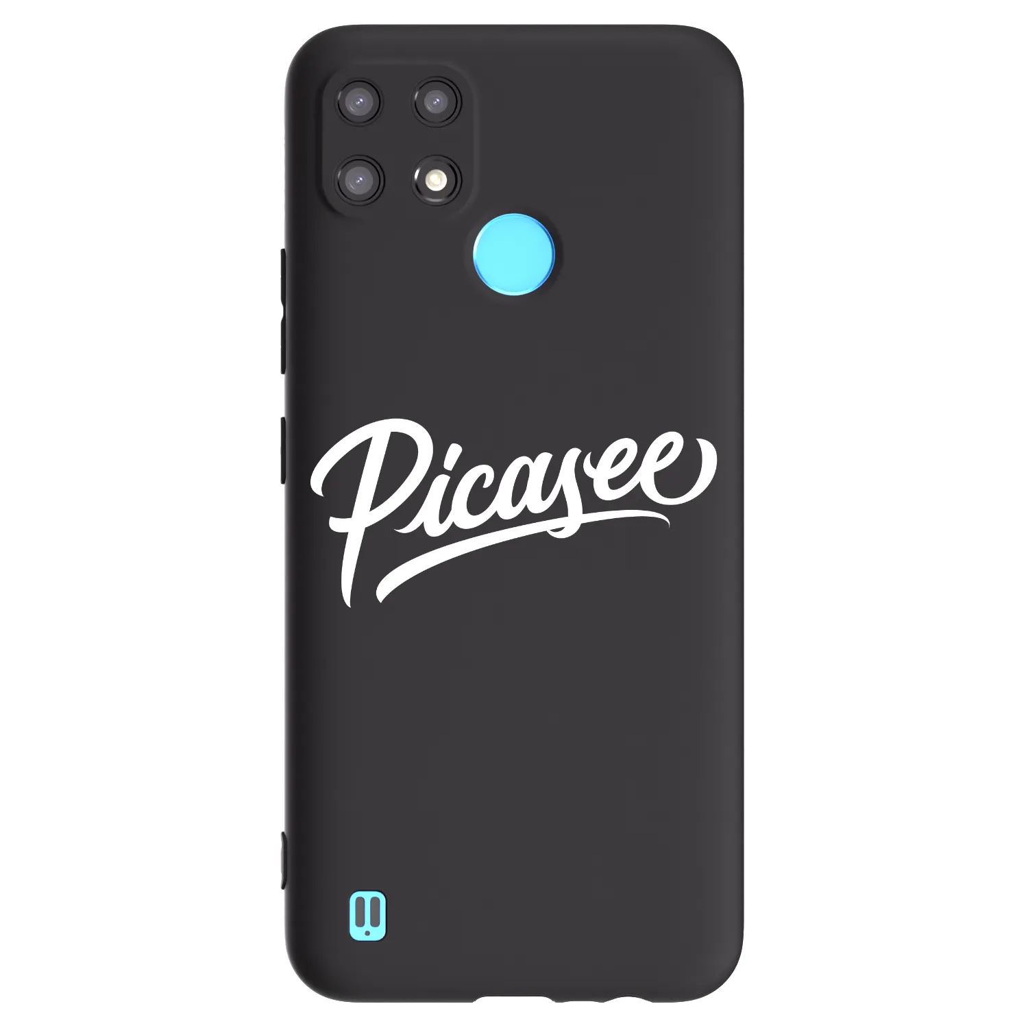 Picasee silikonowe czarne etui na Realme C21 - Picasee - old logo - white
