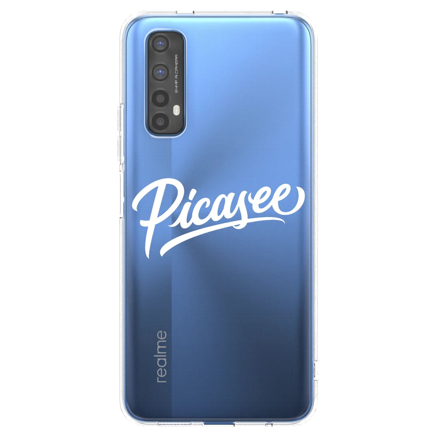 Picasee silikonowe przeźroczyste etui na Realme 7 - Picasee - old logo - white