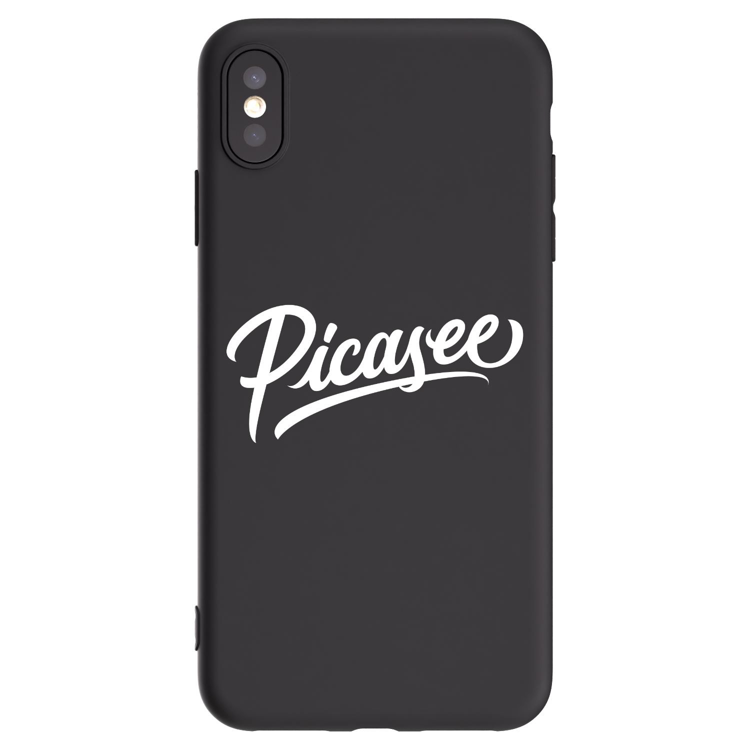 Picasee silikonowe czarne etui na Apple iPhone XS Max - Picasee - old logo - white