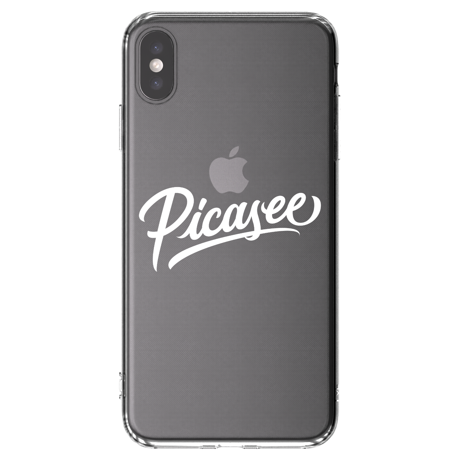 Picasee silikonowe przeźroczyste etui na Apple iPhone XS Max - Picasee - old logo - white