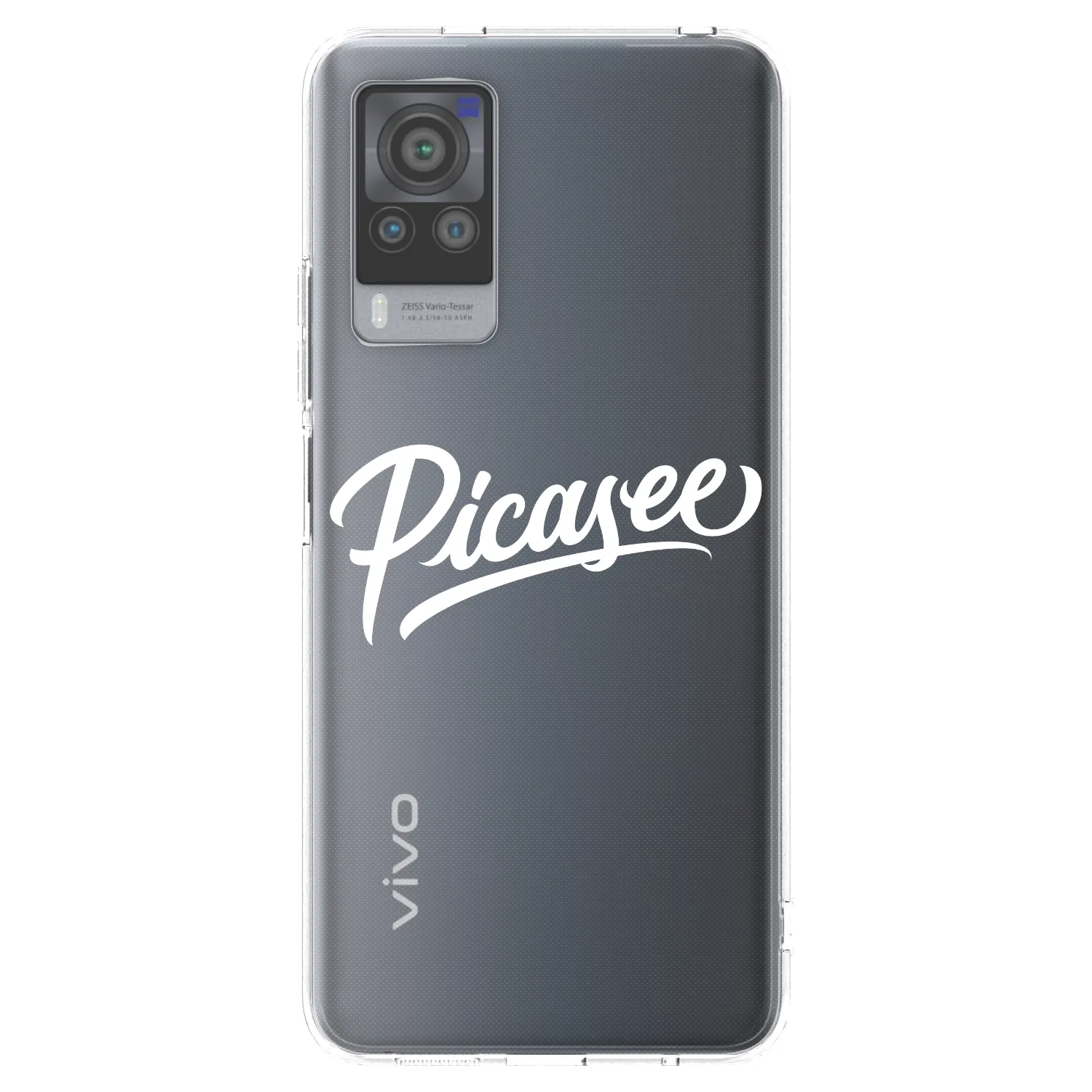 Picasee silikonowe przeźroczyste etui na Vivo X60 Pro 5G - Picasee - old logo - white