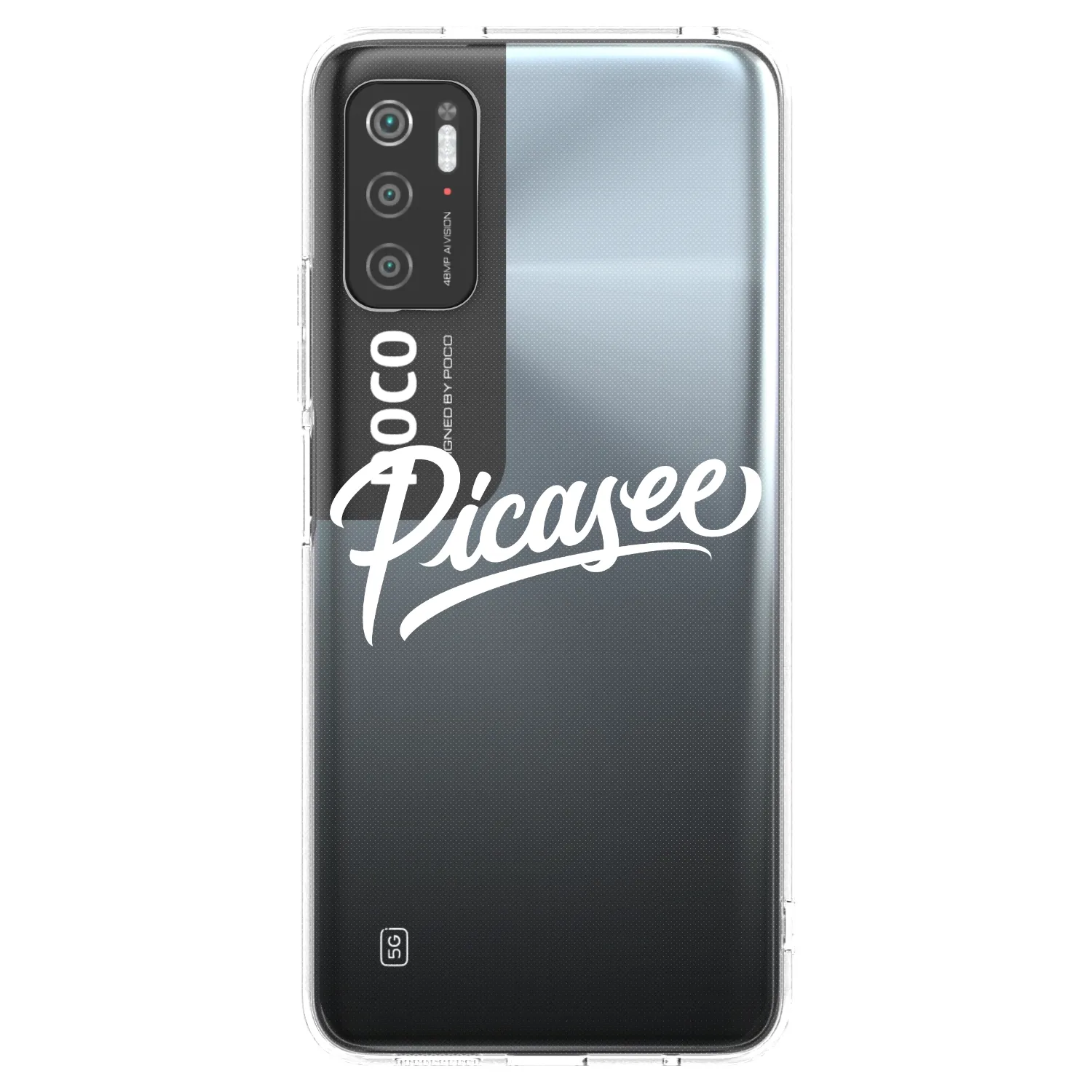Picasee silikonowe przeźroczyste etui na Xiaomi Poco M3 Pro 5G - Picasee - old logo - white