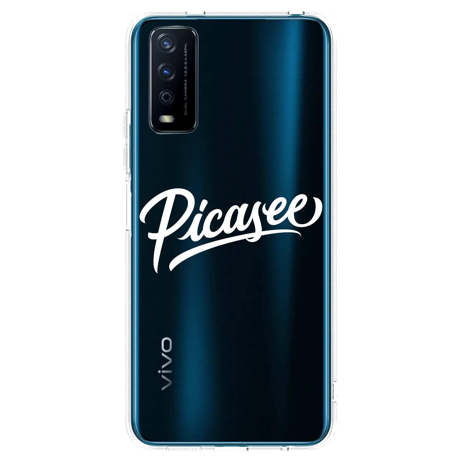 Picasee silikonowe przeźroczyste etui na Vivo Y11s - Picasee - old logo - white