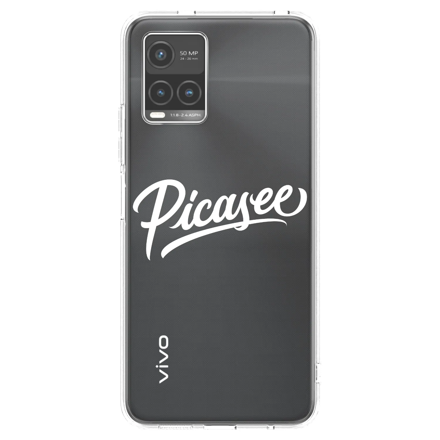 Picasee silikonowe przeźroczyste etui na Vivo Y33s - Picasee - old logo - white