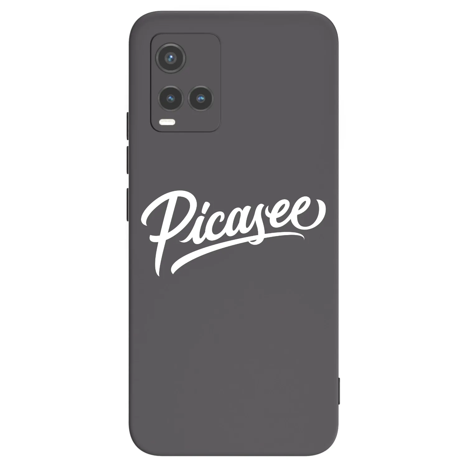 Picasee silikonowe czarne etui na Vivo Y33s - Picasee - old logo - white