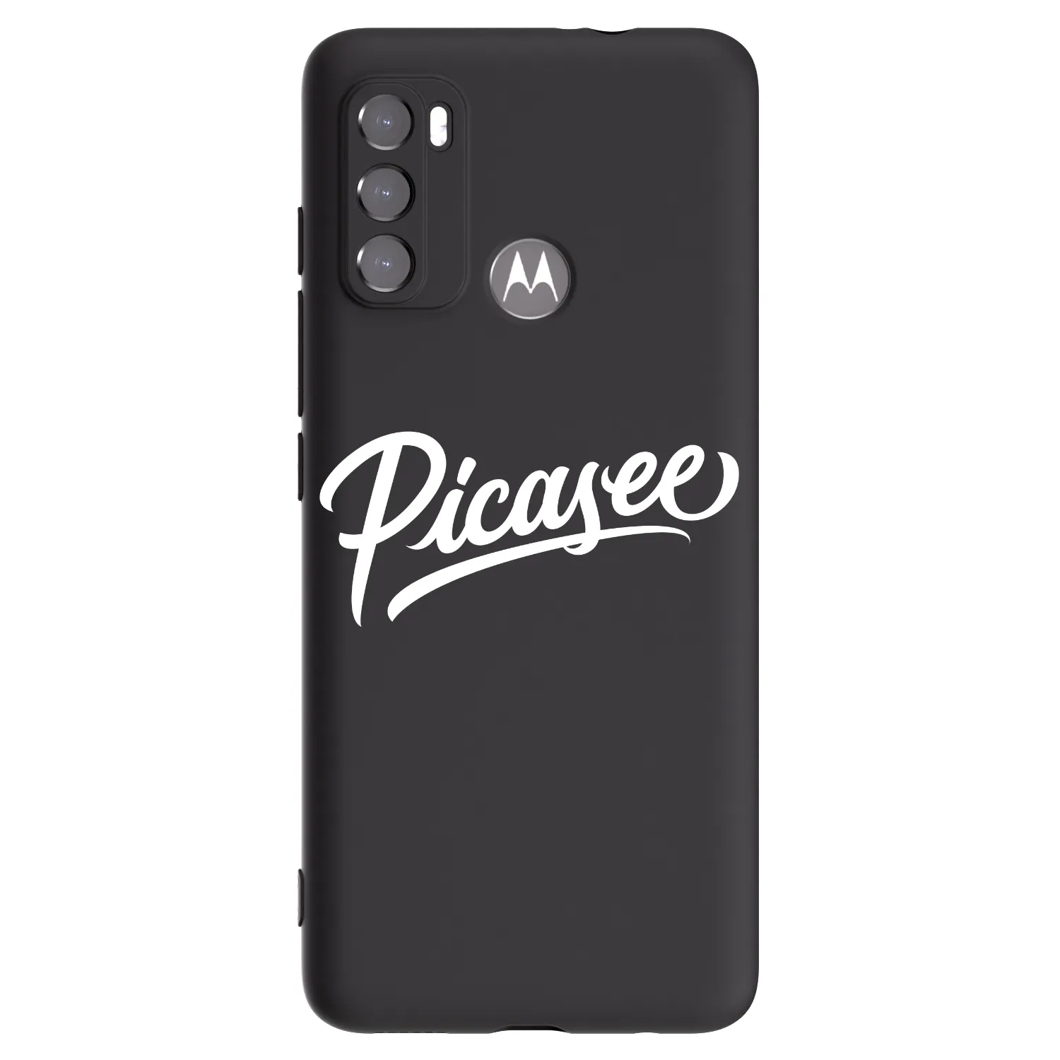 Picasee silikonowe czarne etui na Motorola Moto G60 - Picasee - old logo - white
