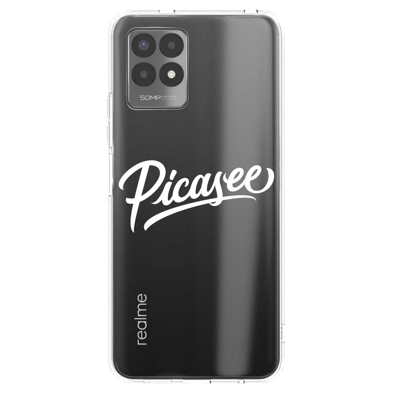 Picasee silikonowe przeźroczyste etui na Realme 8i - Picasee - old logo - white