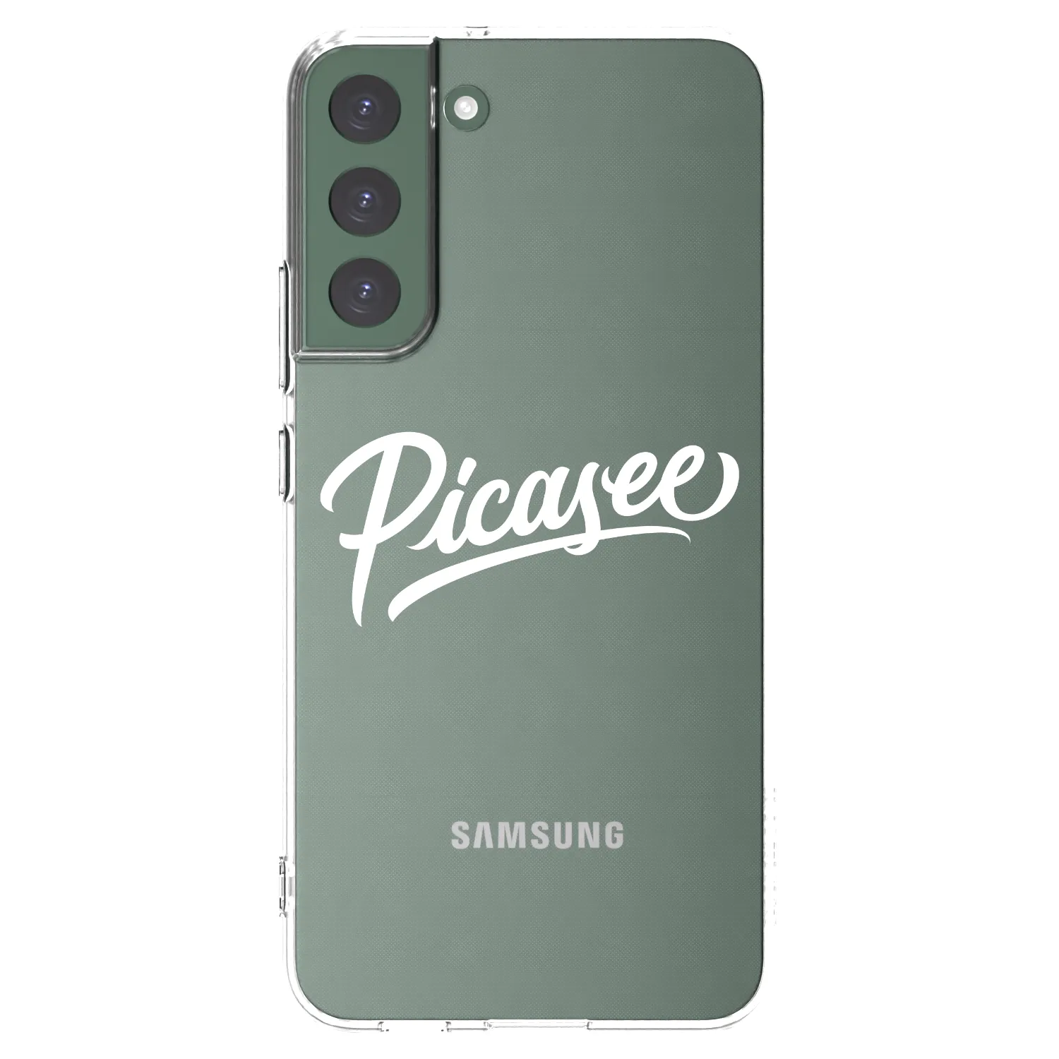 Picasee silikonowe przeźroczyste etui na Samsung Galaxy S22+ 5G - Picasee - old logo - white