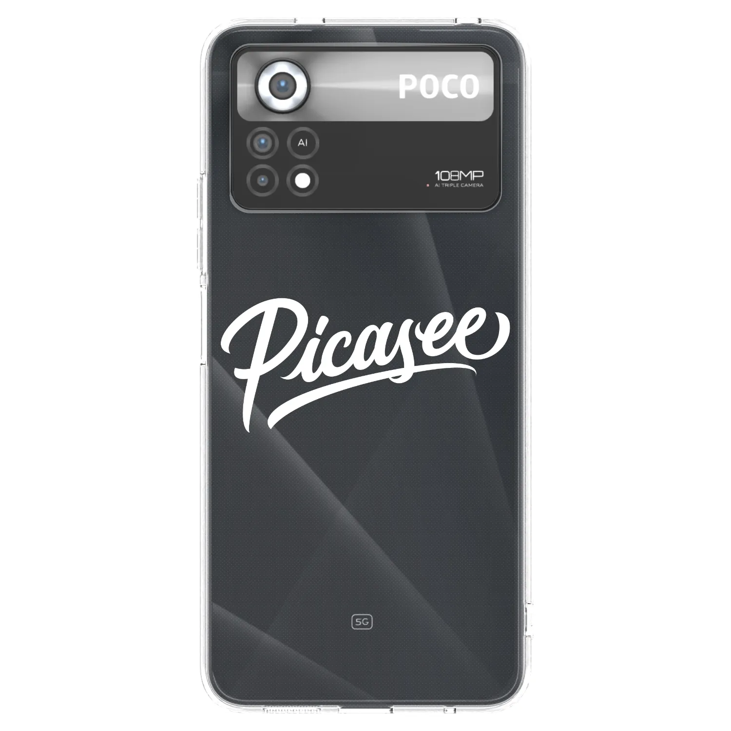 Picasee silikonowe przeźroczyste etui na Xiaomi Poco X4 Pro 5G - Picasee - old logo - white