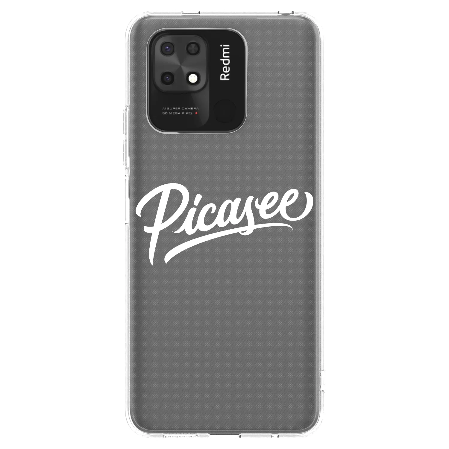 Picasee silikonowe przeźroczyste etui na Xiaomi Redmi 10C - Picasee - old logo - white