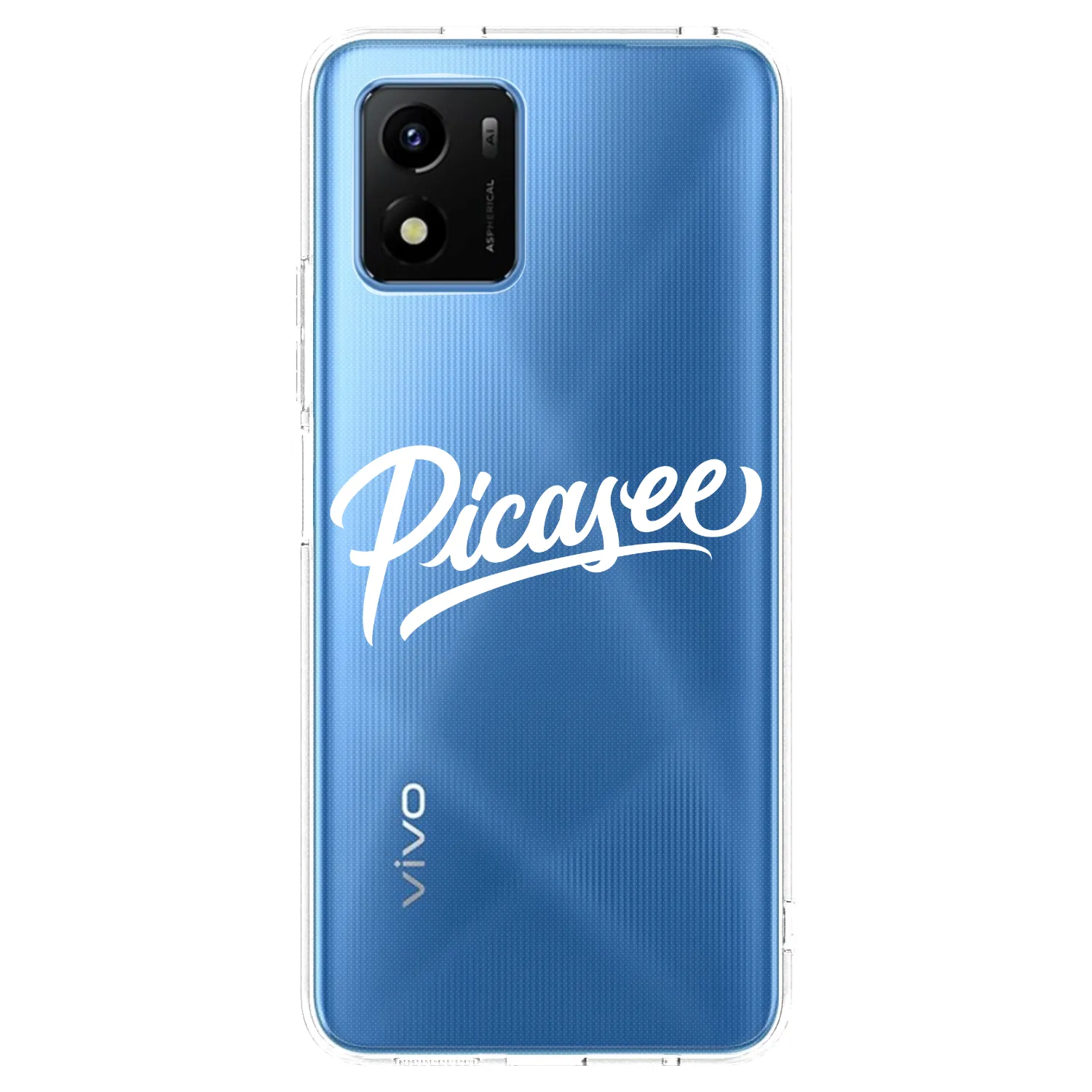 Picasee silikonowe przeźroczyste etui na Vivo Y01 - Picasee - old logo - white