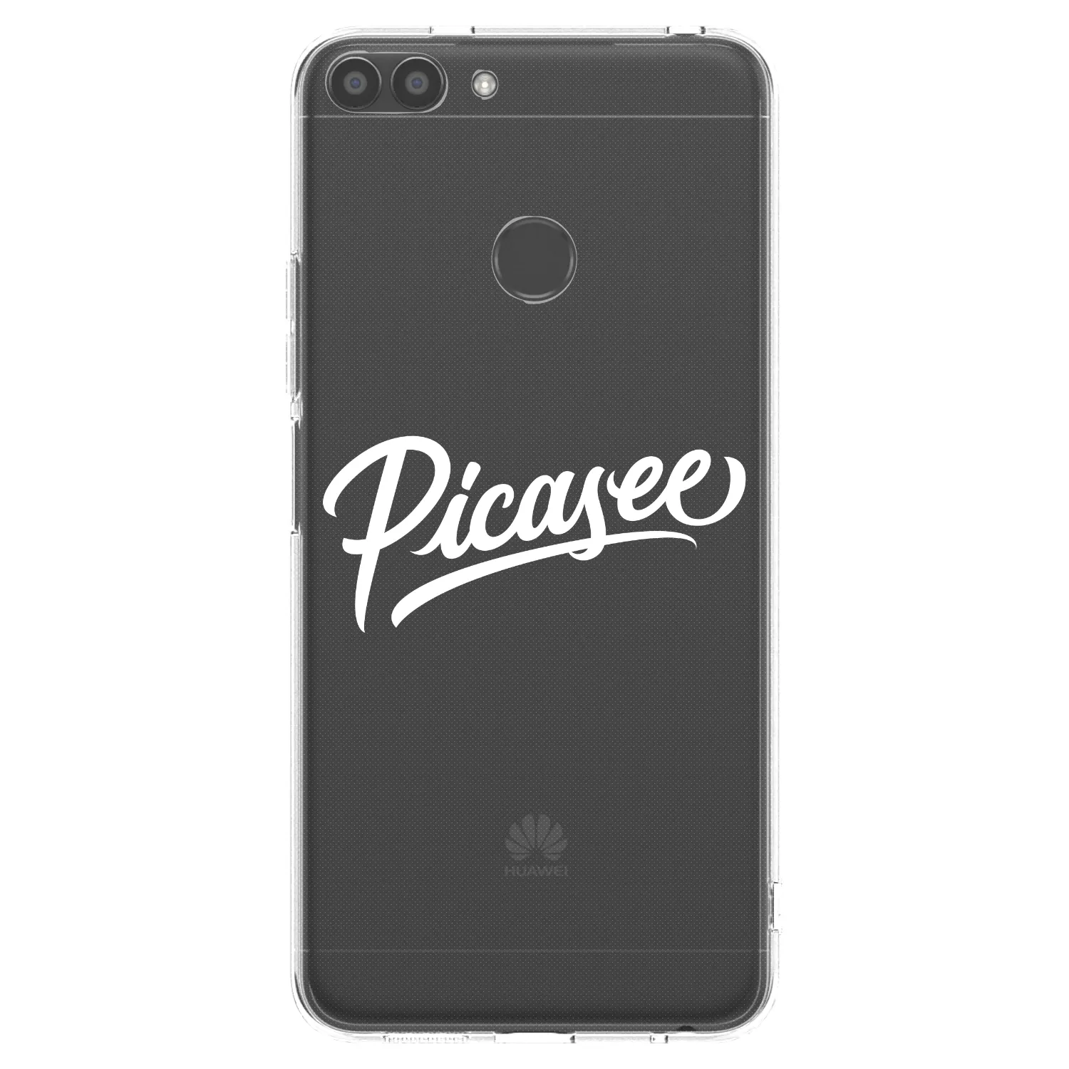Picasee silikonowe przeźroczyste etui na Huawei P Smart - Picasee - old logo - white