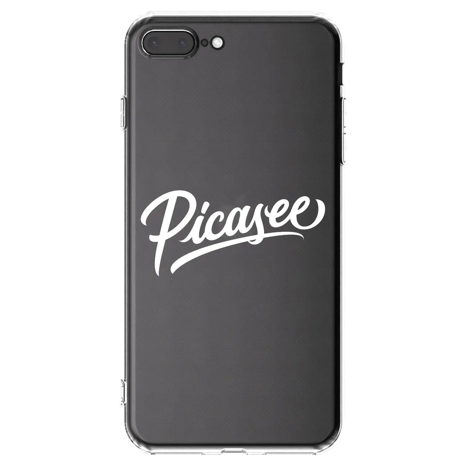 Picasee silikonowe przeźroczyste etui na Apple iPhone 8 Plus - Picasee - old logo - white