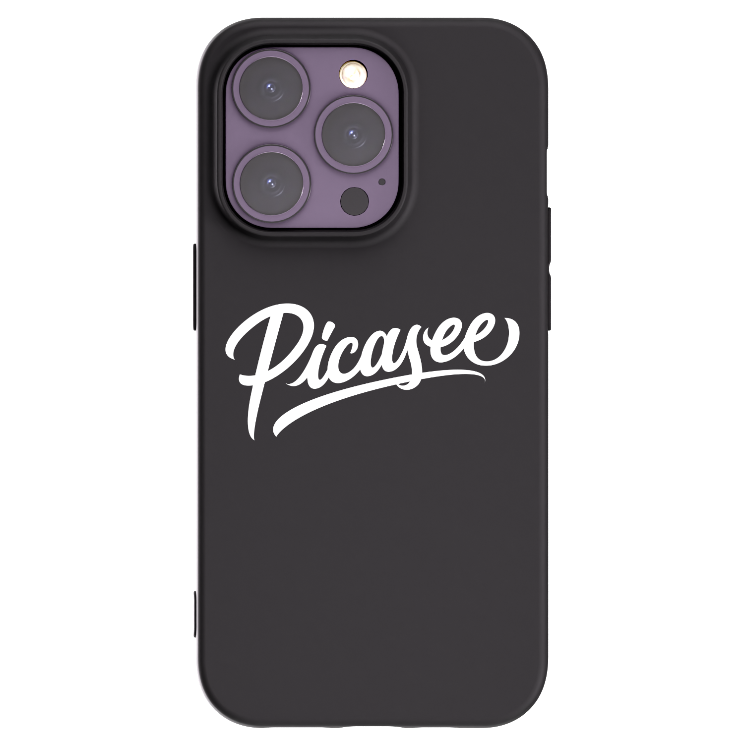 Picasee silikonowe czarne etui na Apple iPhone 14 Pro - Picasee - old logo - white