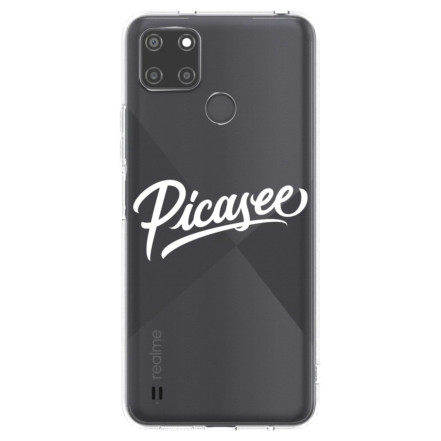 Picasee silikonowe przeźroczyste etui na Realme C21Y - Picasee - old logo - white