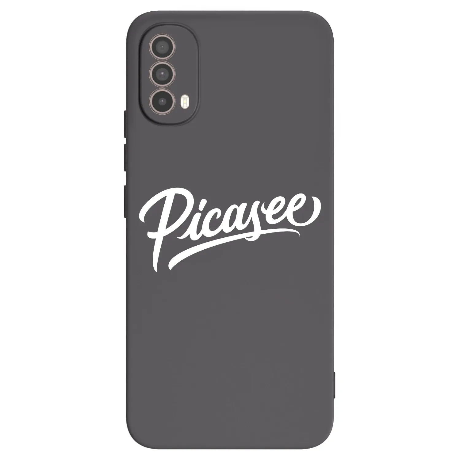 Picasee silikonowe czarne etui na Motorola Moto E40 - Picasee - old logo - white