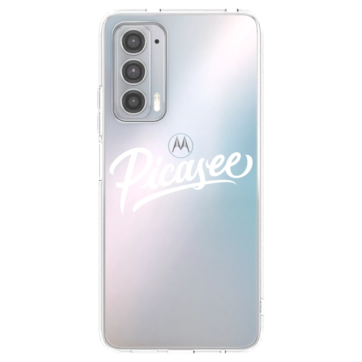 Picasee silikonowe przeźroczyste etui na Motorola Edge 20 - Picasee - old logo - white