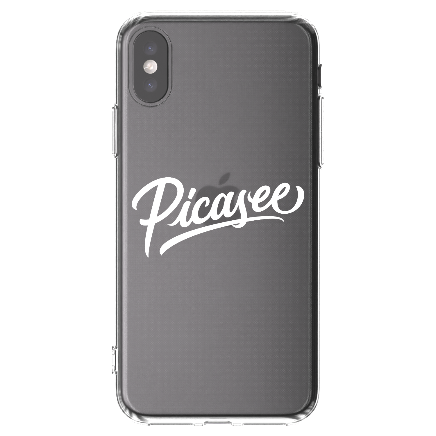 Picasee silikonowe przeźroczyste etui na Apple iPhone X/XS - Picasee - old logo - white