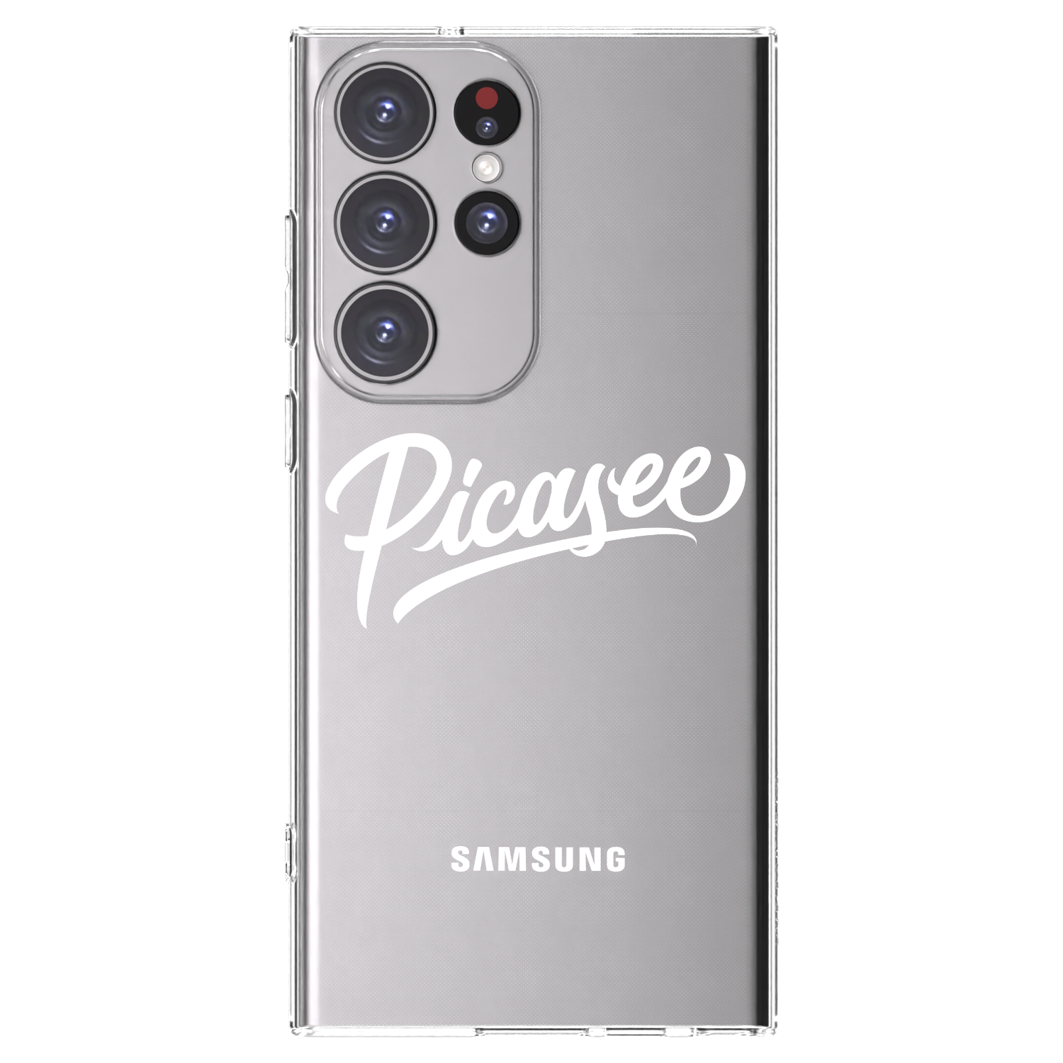Picasee silikonowe przeźroczyste etui na Samsung Galaxy S23 Ultra 5G - Picasee - old logo - white