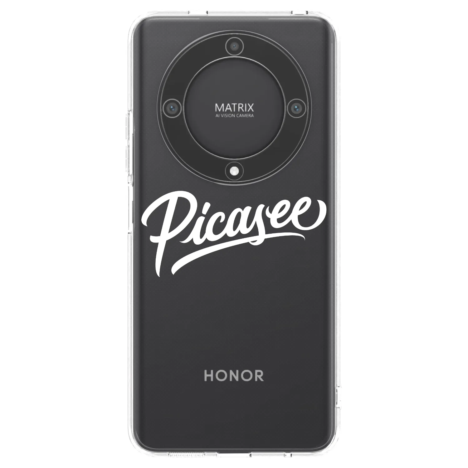 Picasee silikonowe przeźroczyste etui na Honor Magic5 Lite 5G - Picasee - old logo - white