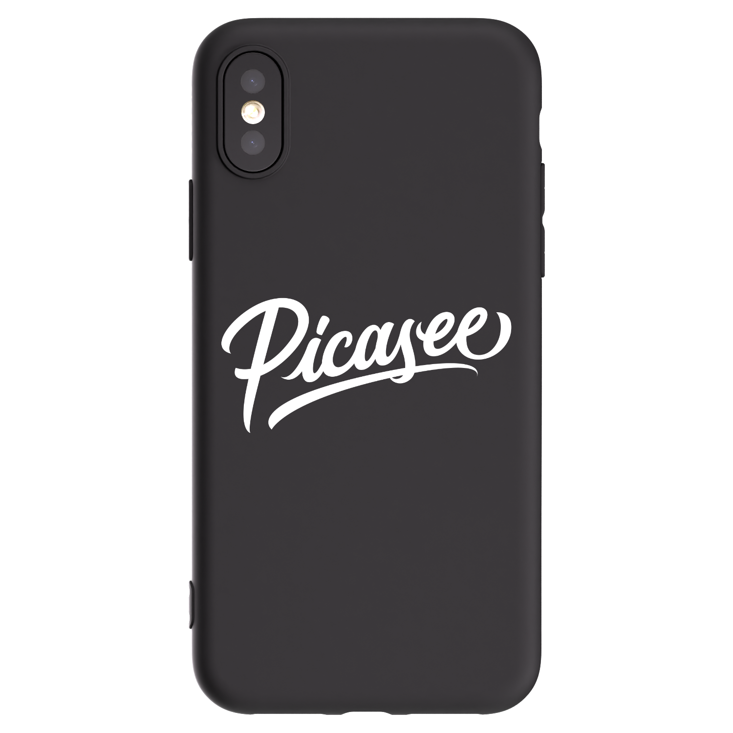 Picasee silikonowe czarne etui na Apple iPhone X/XS - Picasee - old logo - white