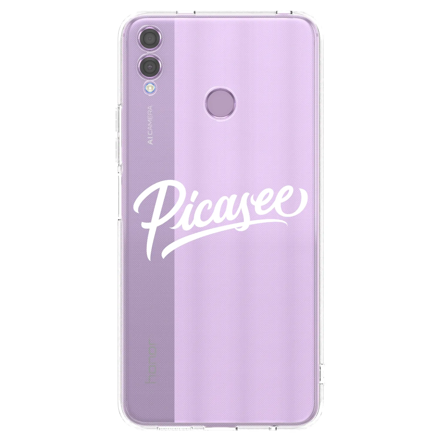 Picasee silikonowe przeźroczyste etui na Honor 8X - Picasee - old logo - white