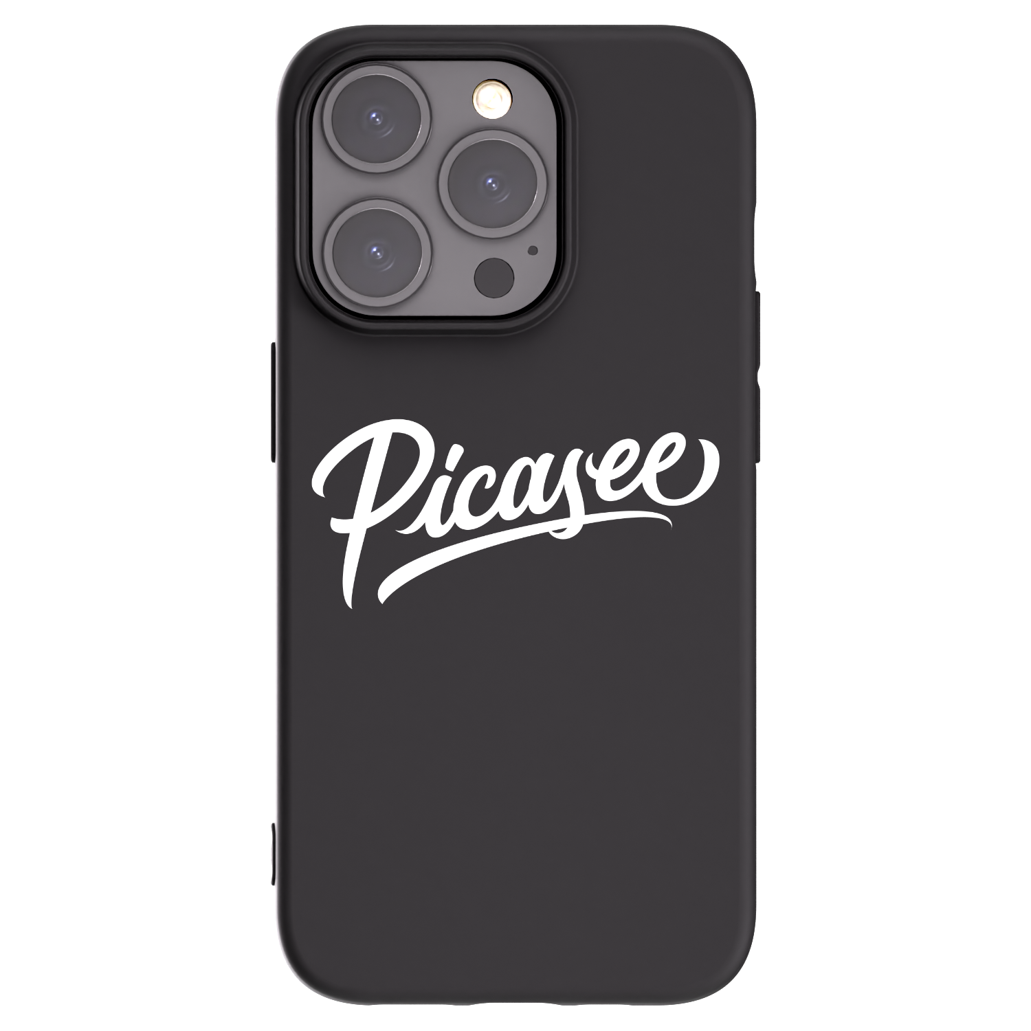 Picasee silikonowe czarne etui na Apple iPhone 15 Pro - Picasee - old logo - white
