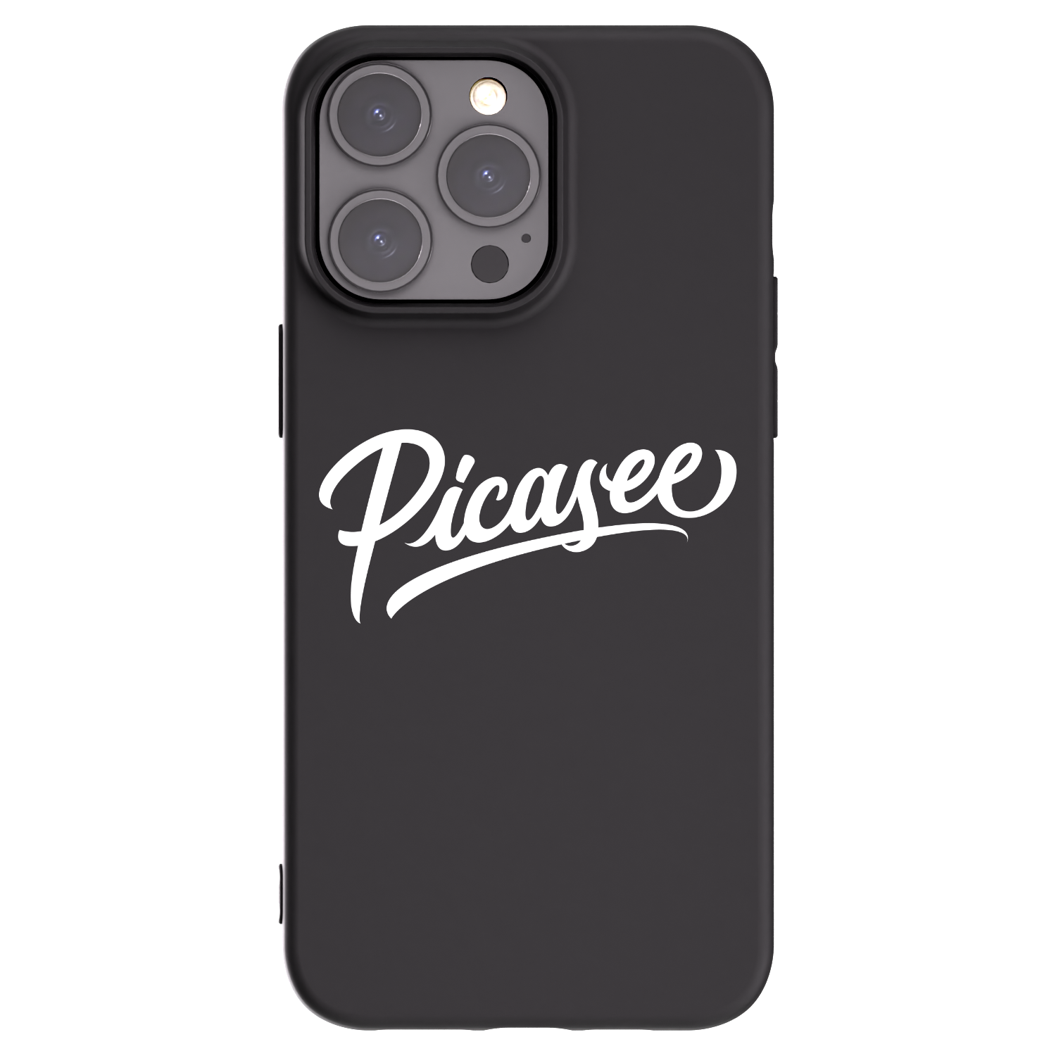 Picasee silikonowe czarne etui na Apple iPhone 15 Pro Max - Picasee - old logo - white