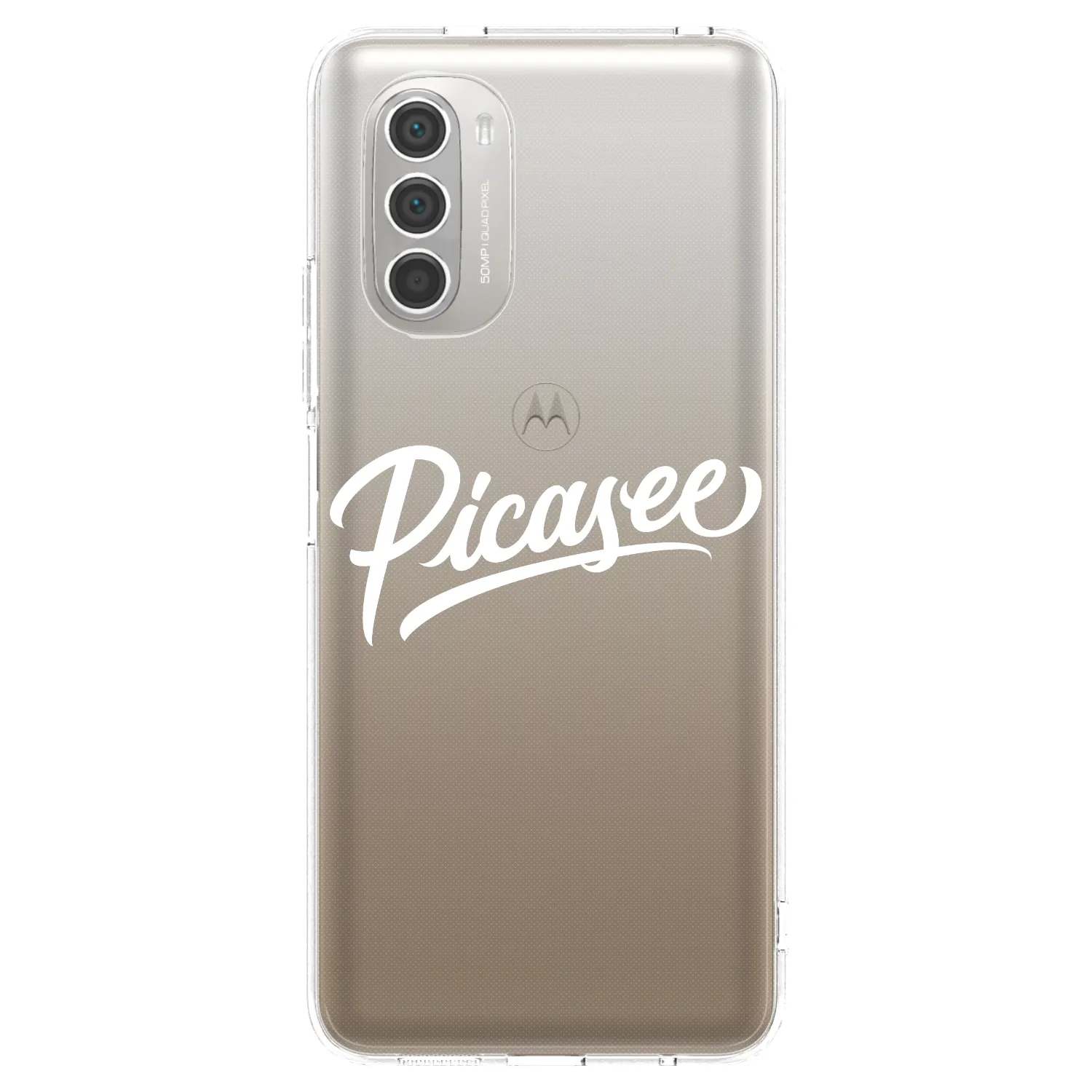 Picasee silikonowe przeźroczyste etui na Motorola Moto G51 - Picasee - old logo - white