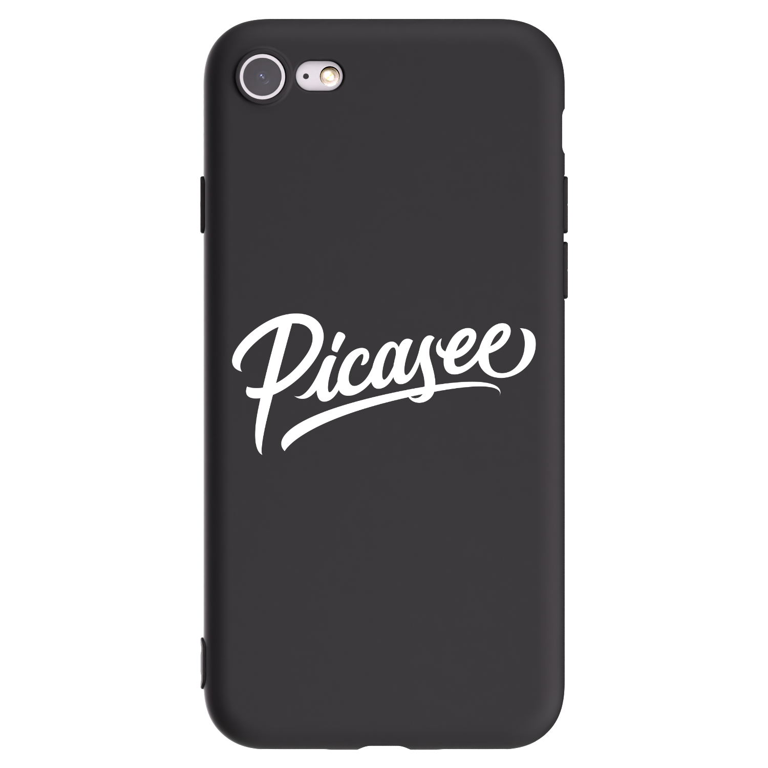 Picasee silikonowe czarne etui na Apple iPhone 7 - Picasee - old logo - white