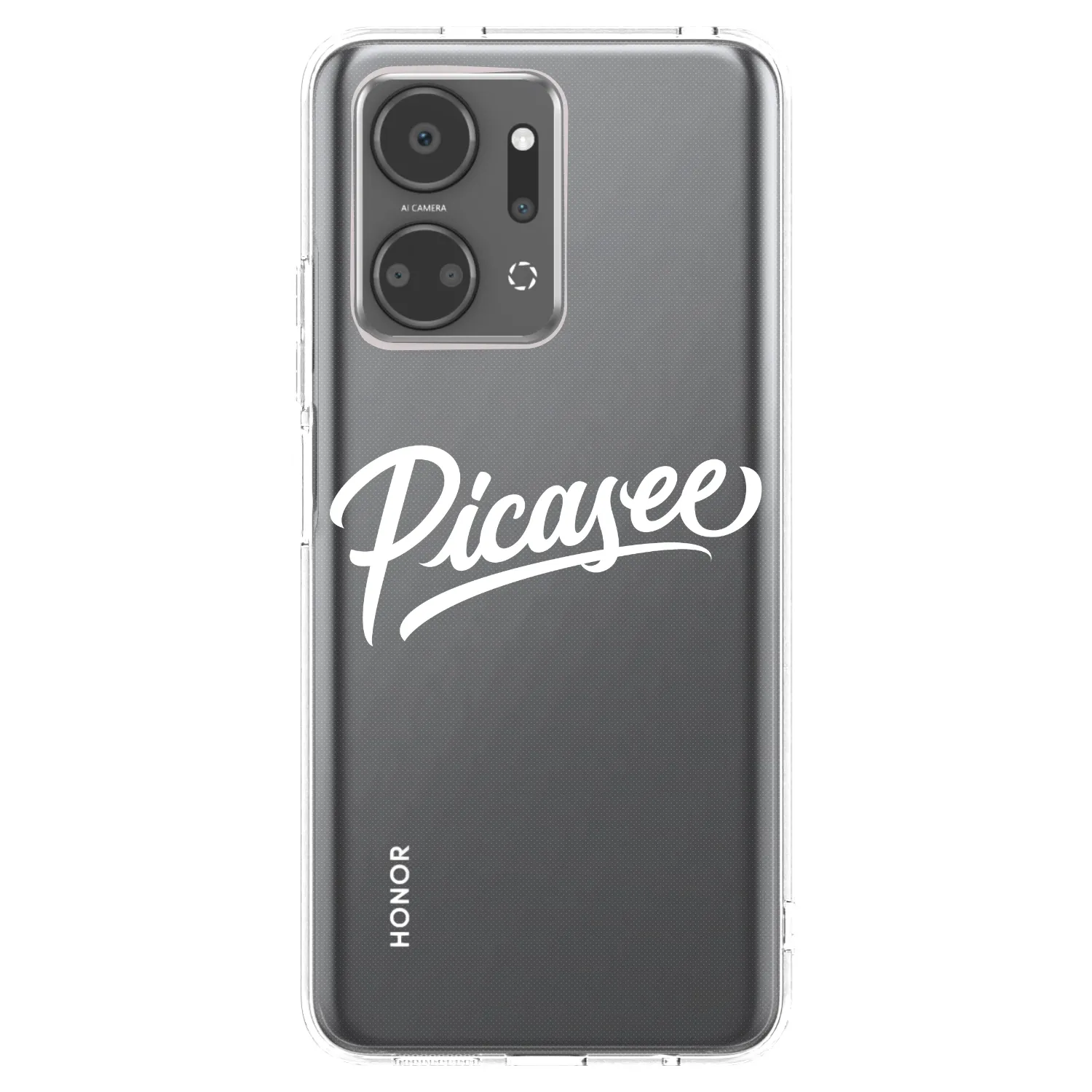 Picasee silikonowe przeźroczyste etui na Honor X7a - Picasee - old logo - white